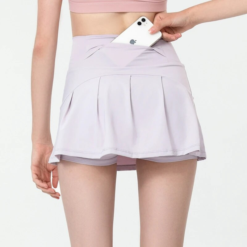 Vasaras kroku sieviešu sporta tenisa svārki ar augstu vidukli, elpojoši skriešanas jogas svārki, ātri nožūstoši fitnesa svārki