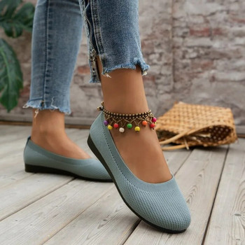 Άνοιξη και φθινόπωρο 2023 Νέα ενδύματα μονόχρωμα Υπερμεγέθη ρηχά κομμένα παπούτσια Γυναικεία πλεκτά άνετα παπούτσια Επίπεδα γυναικεία