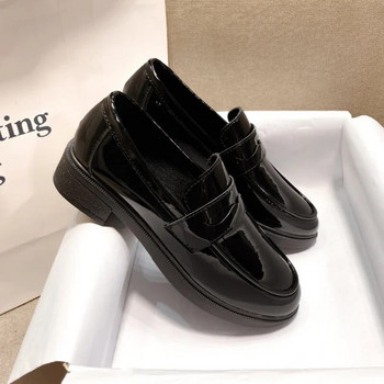 2023 Νέα Μόδα λουστρίνι Loafers για Γυναικεία Παπούτσια τετράγωνο τακούνι Slip on Office Lady Shoes Loafers Chaussure Femme