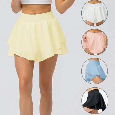 Γυναικεία σορτς τένις Quick Dry Γυναικεία φούστα προπόνησης γιόγκα με ψηλή μέση για κορίτσια Αναπνεύσιμη φούστα γυμναστικής τρεξίματος με εσωτερικό σορτς