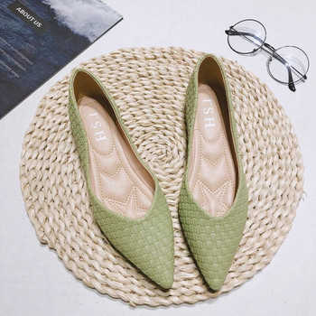 Γυναικεία Flat Παπούτσια Μαύρα Μπαλέτα Γυναικείες Zapatos Planos De Mujer Μυτερές μύτες Μονόχρωμο Μεγάλο Μέγεθος 44 45 46 Πράσινα Loafers