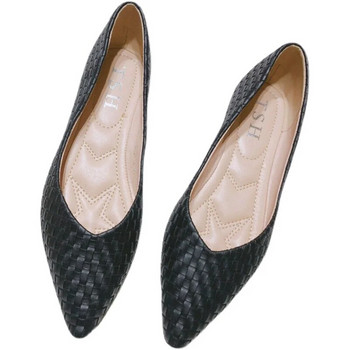 Дамски равни обувки Черни балетки за жени Zapatos Planos De Mujer с остри пръсти Едноцветни Големи размери 44 45 46 Зелени мокасини