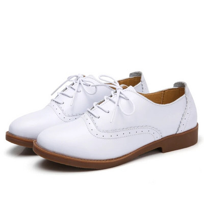 ΕΟΦΚ Γυναικεία παπούτσια Brogue Woman Flats Φθινοπωρινή Άνοιξη Γυναικεία Oxfords Full Black Flat Office Derby Γυναικεία παπούτσια