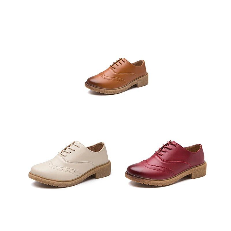 EOFK moteriški „Brogue“ batai „Brogue“ moteriški batai moteriški rudeniniai pavasario moteriški „Oxfords“  juodi plokščiapadžiai ofiso batai „Derby“