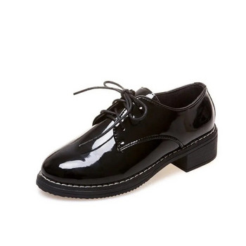 Дамски равни обувки в нов британски стил Оксфордски обувки Дамски ежедневни равни обувки с връзки Дамски дамски обувки Creepers