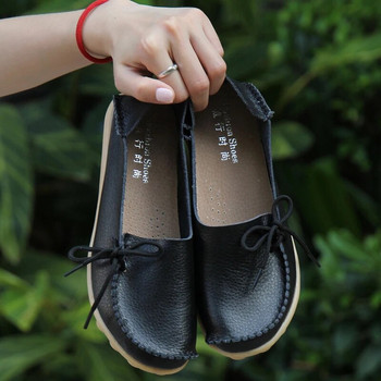 Нови мокасини Дамски равни обувки Есенни дамски мокасини 2022 г. Дамски обувки с приплъзване Балетни дамски обувки с папийонка Голям размер
