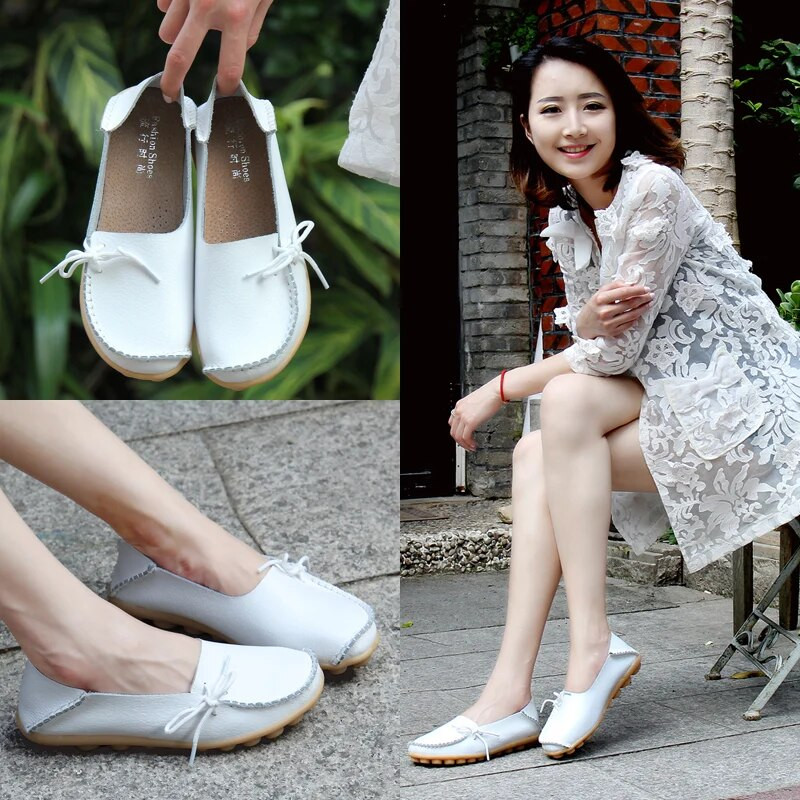 Nauji mokasinai, moteriški plokščiapadžiai 2022 m. rudens, moteriški batai Natūralios odos moteriški batai, slystantys baleto peteliškės moteriški batai didelio dydžio