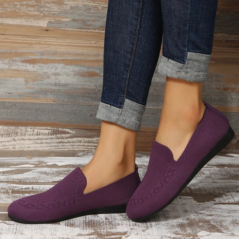 Sieviešu elpojošas kedas 2023. gada vasara, ērtas, mīkstas trikotāžas ikdienas apavi Sieviešu staigāšanas apavi ar plakaniem papēžiem