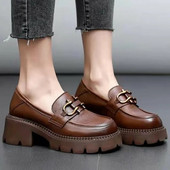 Pantofi retro negri, toamnă, modă pentru femei, decorațiuni metalice confortabile, pantofi oxford cu fund gros, pantofi casual pentru bărci, pantofi Lolita