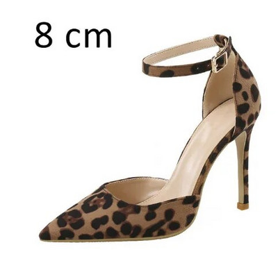 Φθινοπωρινό Sexy Leopard Print Γυναικεία Παπούτσια Ψηλοτάκουνα 6-10cm Κομψά ψηλοτάκουνα γραφείου Γυναικεία σανδάλια μυτερά Luxury single παπούτσια