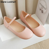 Γυναικεία Flat Mary Janes Παπούτσια μπαλέτου με στρογγυλά δάχτυλα 2023 Μόδα με στρογγυλή πόρπη Γυναικεία παπούτσια για βάρκα Zapatos Mujer