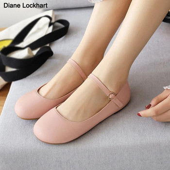 Γυναικεία Flat Mary Janes Παπούτσια μπαλέτου με στρογγυλά δάχτυλα 2023 Μόδα με στρογγυλή πόρπη Γυναικεία παπούτσια για βάρκα Zapatos Mujer