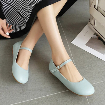 Дамски плоски балетни обувки Mary Janes с кръгли пръсти 2023 Модни дишащи дамски обувки с катарама с кръгли пръсти Zapatos Mujer