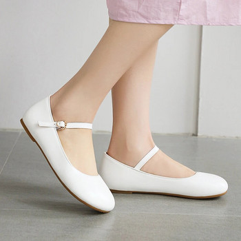 Γυναικεία Flat Mary Janes Παπούτσια μπαλέτου με στρογγυλά δάχτυλα 2023 Μόδα με στρογγυλή πόρπη Γυναικεία παπούτσια για βάρκα Zapatos Mujer