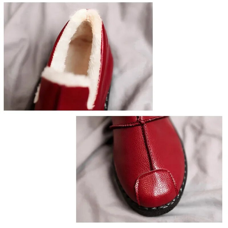 Ziemas sieviešu kokvilnas apavi PU ūdensnecaurlaidīgi kokvilnas apavi polsterēti silti darba apavi ar biezu apakšu Vecāka gadagājuma kokvilnas zābaki Apavi