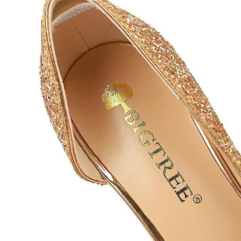 Sieviešu 7 cm 10,5 cm īpaši augstpapēžu kurpes, zila zelta pumpas Sexy sequins Bling zempapēžu kurpes Lady Scarpins Luksusa stiletto Sparkly ballīšu apavi