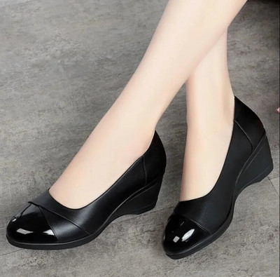 Cresfimix Zapatos De Mujer Γυναικεία Χαριτωμένα Γλυκά Μαύρα Pu Δερμάτινα Στρογγυλά Δάχτυλα Γραφείου Τετράγωνο Τακούνι Παπούτσια Γυναικεία Μόδα Άνετα Παπούτσια A300ab