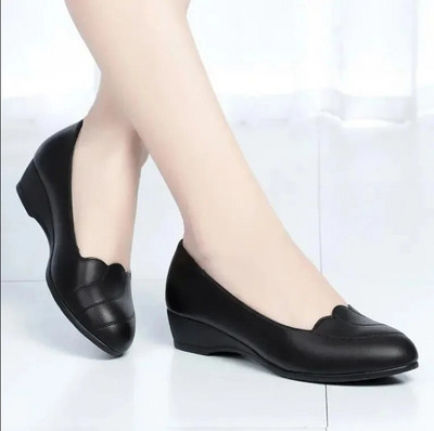 Cresfimix Zapatos De Mujer Γυναικεία Χαριτωμένα Γλυκά Μαύρα Pu Δερμάτινα Στρογγυλά Δάχτυλα Γραφείου Τετράγωνο Τακούνι Παπούτσια Γυναικεία Μόδα Άνετα Παπούτσια A300ab