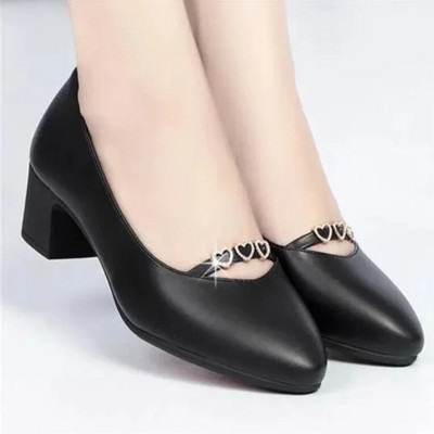 Cresfimix Zapatos De Mujer Γυναικεία Χαριτωμένα Γλυκά Μαύρα Pu Δερμάτινα Στρογγυλά Δάχτυλα Γραφείου Τετράγωνο Τακούνι Παπούτσια Γυναικεία Μόδα Άνετα Παπούτσια A300ab
