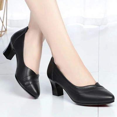 Cresfimix Zapatos De Mujer Γυναικεία Χαριτωμένα Γλυκά Μαύρα Pu Δερμάτινα Στρογγυλά Δάχτυλα Γραφείου Τετράγωνο Τακούνι Παπούτσια Γυναικεία Μόδα Άνετα Παπούτσια A300ab