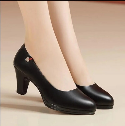 Cresfimix Zapatos De Mujer Γυναικεία Χαριτωμένα Γλυκά Μαύρα Pu Δερμάτινα Στρογγυλά Δάχτυλα Γραφείου Τετράγωνο Τακούνι Παπούτσια Γυναικεία Μόδα Άνετα Παπούτσια A300ab