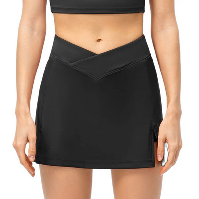 2022 Spring New Tennis Skorts Women for Fitness Slim Tights Short Inside with Pocket Nylon + Spandex Sportswear Breathable Skirt