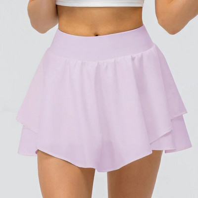 Lulu Women Yoga Tennis Short skirt High-Rise Running Pleated Athletic Skirts Sport Fitness High Waist Skort With Lining Pocket