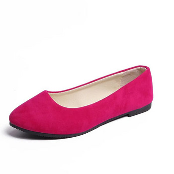 Дамски равни обувки Обикновени класически бонбонени цветове Дамски обувки равни нови есенни, летни ежедневни равни обувки от флок, равни обувки за момичета, офис обувки
