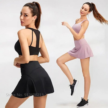 Γυναικεία φούστα τένις για ψηλόμεσο αθλητικό σκόρτ παντελόνι Quick Dry Yoga Φούστα Γυναικείο μονόχρωμο σορτς γκολφ Slim Fit Running bottom