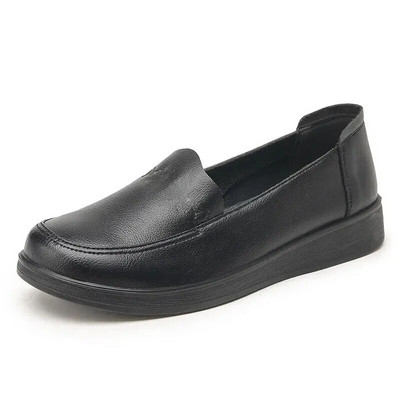 Strat superior din piele de vacă, cu fundul moale, pantofi pentru mama de toamnă, anti-alunecare, din piele de vârstă mijlocie, pantofi pentru femei, confortabili.