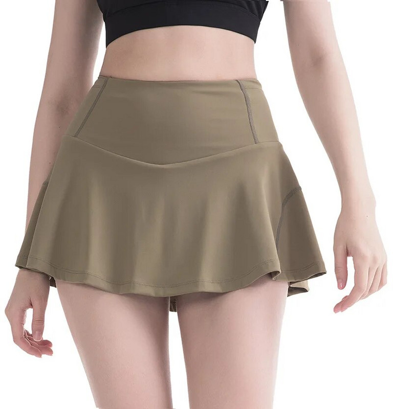 Jauni Jogas īsi svārki ar augstu vidukli Sieviešu sporta tenisa svārki Iekšējie šorti Zeķubikses Skriešanas Golfa Kleita Ātri Dry Fitnesa Treniņš Skort