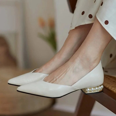 Summer Women Pumps Slip με χαμηλό τακούνι σε παπούτσια για κορίτσια Κομψά μπαλαράκια γραφείου Γυναικεία δερμάτινα loafer 2023 Μοκασίνια 39