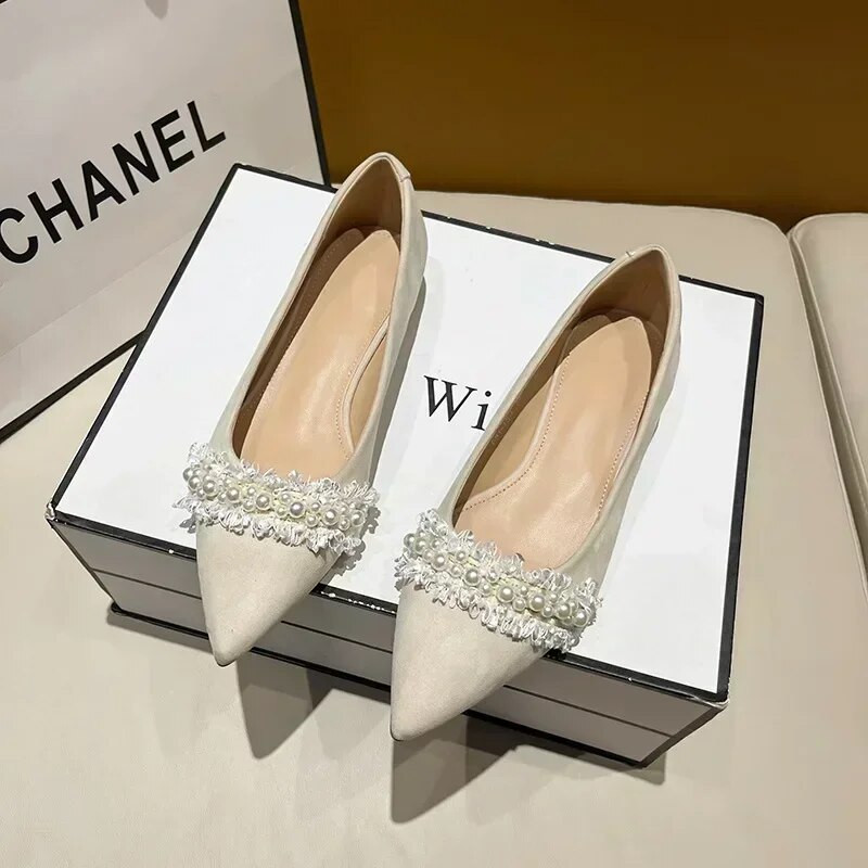 Първокласни дамски помпи Обувки с приплъзване на нисък ток за момичета Елегантни балетни обувки Офис дамски кожени мокасини 2023 г. Мокасини