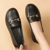 Primul strat din piele de vacă, stil de primăvară, toamnă, pantofi pentru mamă, cu talpă moale, pantofi unici, confortabili, de vârstă mijlocie, femei în vârstă, munca