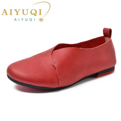 Дамски обувки AIYUQI 2023 Нови плоски удобни голям размер 43 Дамски обувки 7 цвята Нехлъзгащи се майчински обувки