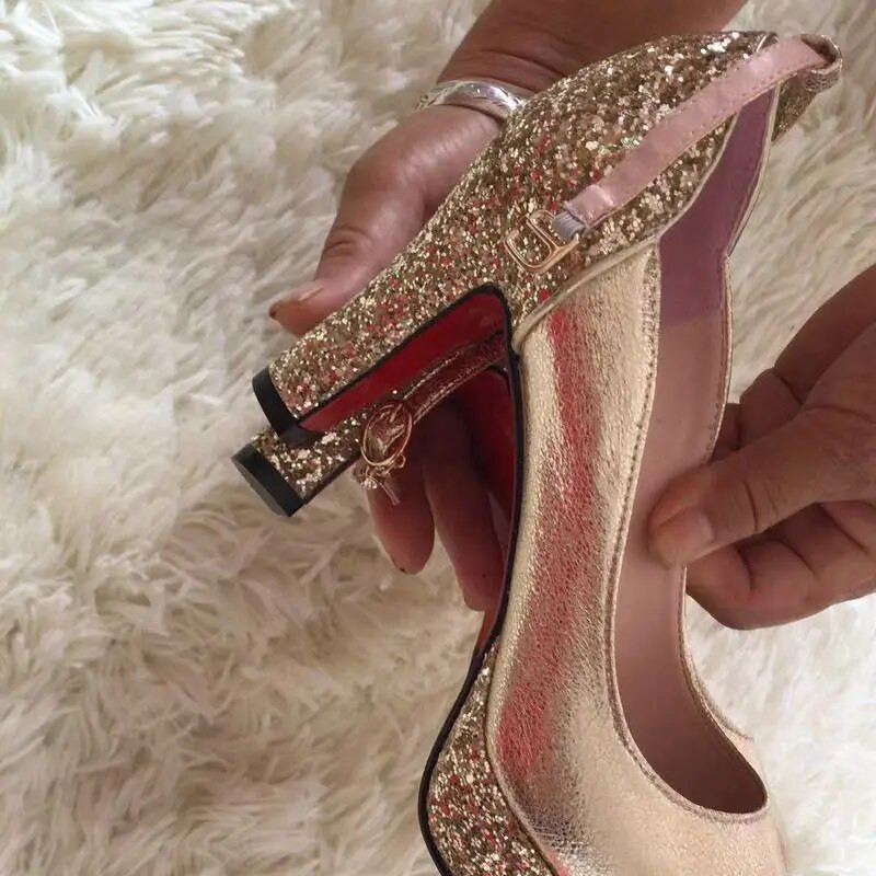 Zelta Sudraba Sieviešu augstpapēžu kurpes Catwalk Shoes Potītes Sprādzes sequins Pavasara Rudens Platformas Augstpapēžu Kurpes Kāzu Banketu Kurpes Jaunums 2021
