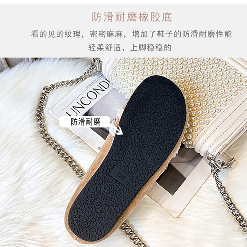 2023. gada ziemas sieviešu plīša, silti sniega zābaki korejiešu stila ballīšu un darba apģērbi Sieviešu ikdienišķa siksniņa šņorējama Mary Jane Loafers