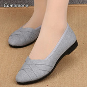 Comemore Moda pentru femei Pantofi confortabili din pânză plată pentru damă, primăvară, vară, pantofi pentru femei, pantofi pentru doamnă, pantofi cu toc mic, pantofi plate 41