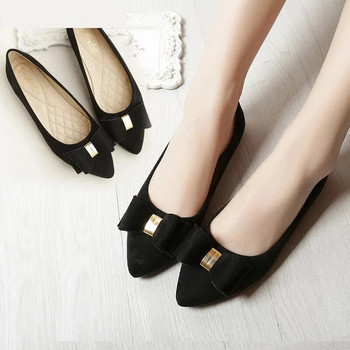 MVVJKEЧерни равни обувки Елегантни дамски обувки с голям размер Дамски ретро обувки с пеперуда и възел Дамска мода Mocassin Femme Damessc