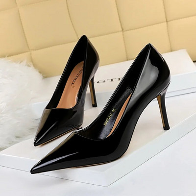 2023 Γυναικείες 7,5cm 10,5cm Ψηλοτάκουνα Scarpins Pumps Lady Plus Size Πράσινο Μωβ Φετίχ Γάμος Νυφικά Χαμηλά Τακούνια Μεταξωτά Σατέν Παπούτσια