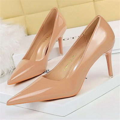 2023 Γυναικείες 7,5cm 10,5cm Ψηλοτάκουνα Scarpins Pumps Lady Plus Size Πράσινο Μωβ Φετίχ Γάμος Νυφικά Χαμηλά Τακούνια Μεταξωτά Σατέν Παπούτσια