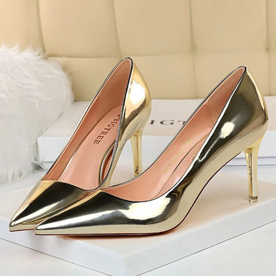 2023 Γυναικείες 7,5cm 10,5cm Ψηλοτάκουνα Scarpins Pumps Lady Plus Size Πράσινο Μωβ Φετίχ Γάμος Νυφικά Χαμηλά Τακούνια Μεταξωτά Σατέν Παπούτσια