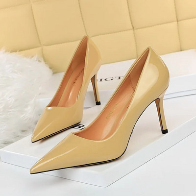 2023 Γυναικείες 7,5cm 10,5cm Ψηλοτάκουνα Scarpins Pumps Lady Plus Size Πράσινο Μωβ Φετίχ Γάμος Νυφικά Χαμηλά Τακούνια Μεταξωτά Σατέν Παπούτσια