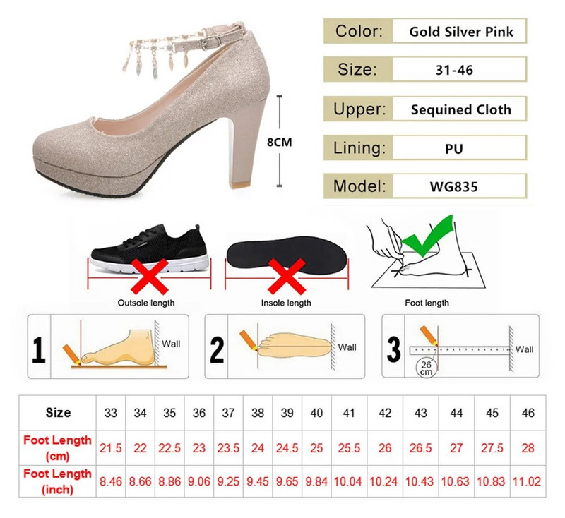 Pavasara zelta augstpapēžu kurpes sievietēm ar platformu, 2023. gada rudens, greznas kristāla potītes, kāzu apavi Tacones Mujer sudraba rozā 31-43