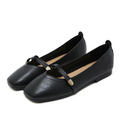Flats Slip on γυναικεία παπούτσια 2023 Loafers Δερμάτινα casual παπούτσια Γυναικεία μαύρα ξυπόλυτα παπούτσια Woman Chaussure Femme Zapatos Planos