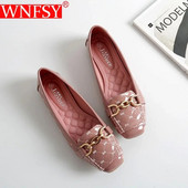 Wnfsy Γυναικεία Casual Παπούτσια Ανοιξιάτικη Μόδα Αντιολισθητικές μπαλαρίνες Flats Γυναικεία αναπνεύσιμο λουστρίνι Loafers με μαλακή σόλα Zapatillas