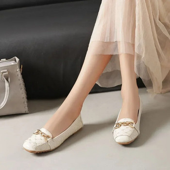 Wnfsy Дамски ежедневни обувки Пролетна мода Противохлъзгащи обувки тип балерина Дамски дишащи лачени обувки с мека подметка Мокасини Zapatillas