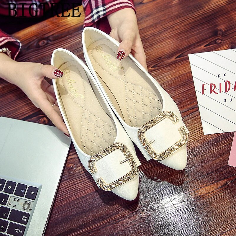 Ādas apavi sievietēm balti pavasara apavi sievietēm laivu apavi sievietēm modes melni dzīvokļi Sepatu Wanita Korea Zapatos Comodos De Mujer