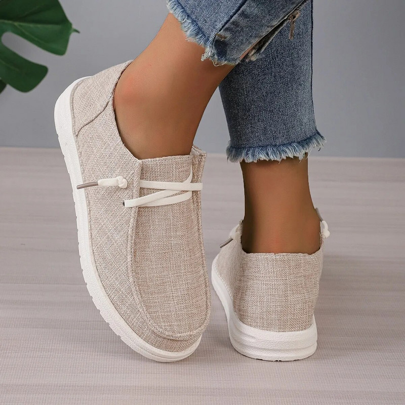 Jaunas modes sieviešu vulkanizētas kurpes Sieviešu ikdienas dzīvokļi Ērti slīdoši kurpes Ērtas āra sporta kedas