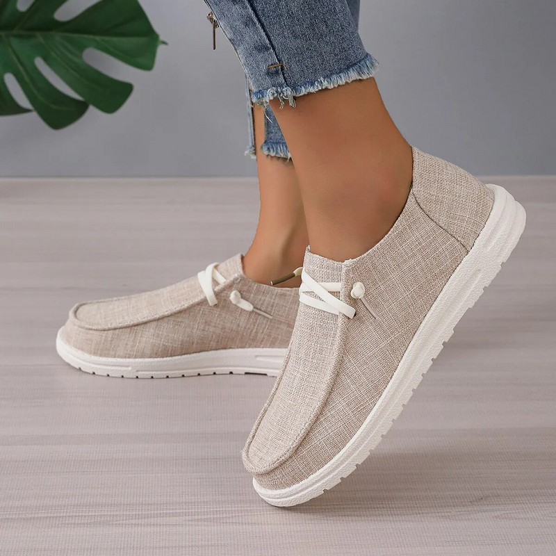 Jaunas modes sieviešu vulkanizētas kurpes Sieviešu ikdienas dzīvokļi Ērti slīdoši kurpes Ērtas āra sporta kedas